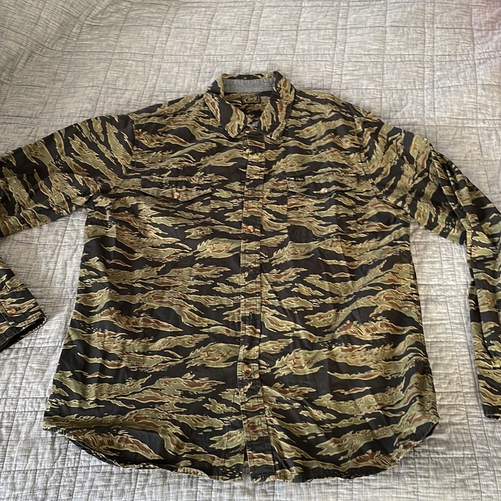Obey camo button down shirt